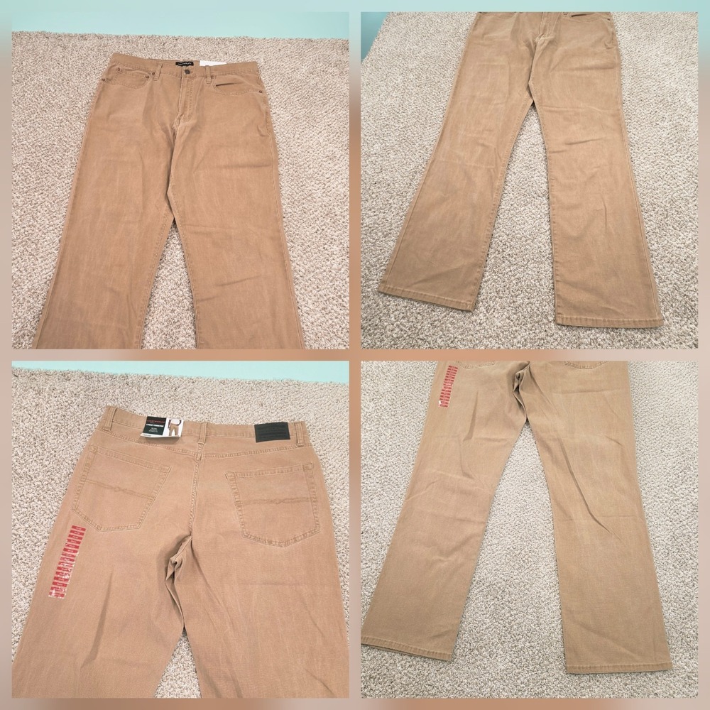 NWT Lucky Brand 223 Canvas Pants Mens 36X32 Ermine Straight Leg Stretch 5 Pocket - Picture 3 of 7